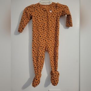 Just One You by Carter's Orange Cheetah Print Footie Pajamas